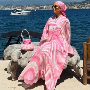 Pucci Women's Pink Iride Cotton Kaftan